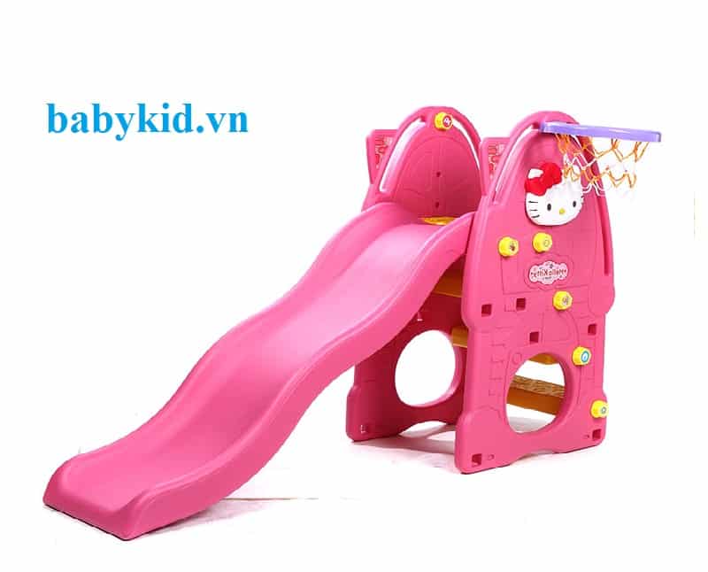 Cầu trượt trẻ em Hello kitty N001A màu hồng